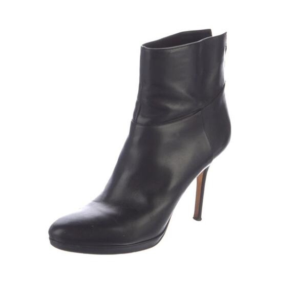 Jimmy Choo Shoes - Jimmy Choo Leather Black Ankle Boots Booties w/ Back Zipper Size: 8 | 38